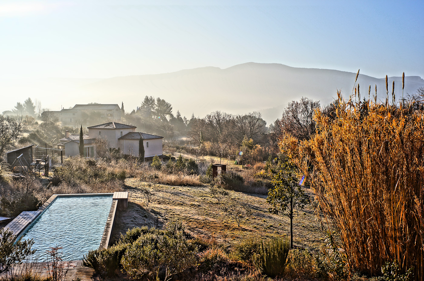 A sunrise over the hills in Provence, HDR Painting HIGH mode. Sony NEX-5N and Zeiss ZM Biogon 25/2.8