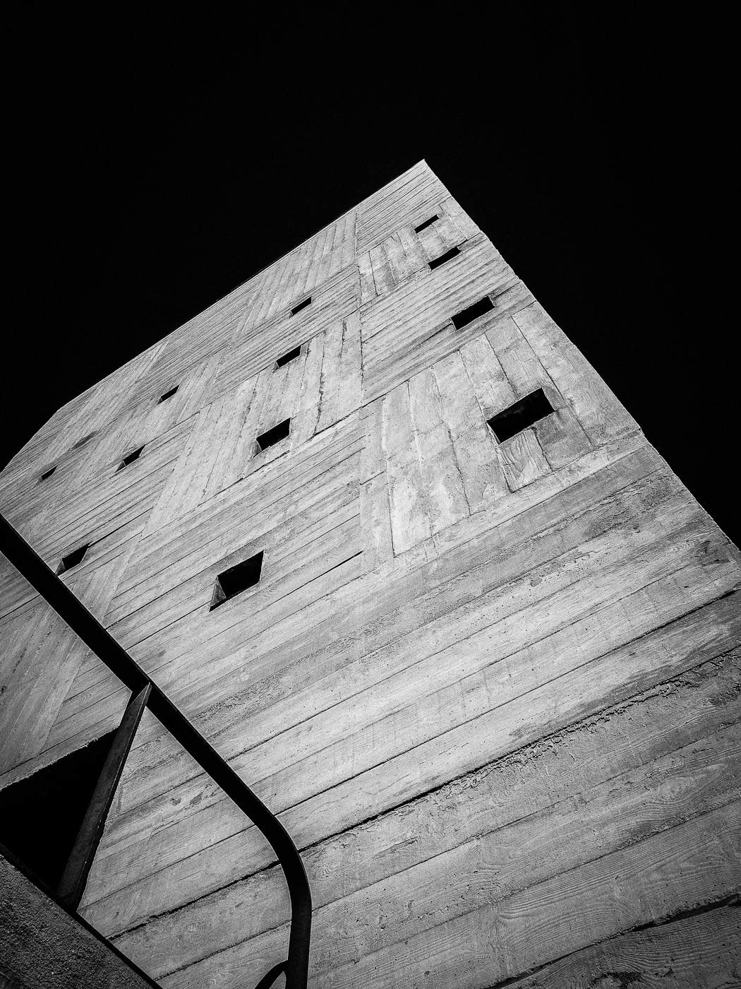 Concrete cube atop Le Corbusier's Cité Radieuse in Marseilles. Olympus OM-D E-M5.